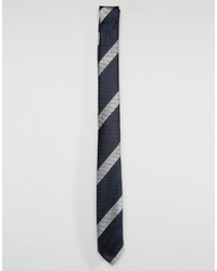 dunkelblaue horizontal gestreifte Krawatte von Asos
