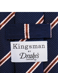 dunkelblaue horizontal gestreifte Krawatte von Kingsman
