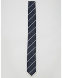 dunkelblaue horizontal gestreifte Krawatte von Jack and Jones