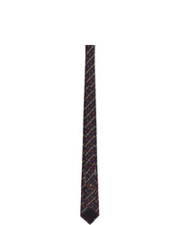 dunkelblaue horizontal gestreifte Krawatte von Gucci