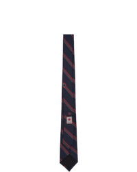 dunkelblaue horizontal gestreifte Krawatte von Gucci