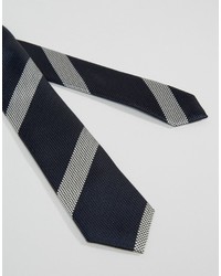 dunkelblaue horizontal gestreifte Krawatte von Asos