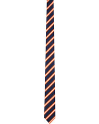 dunkelblaue horizontal gestreifte Krawatte von Thom Browne