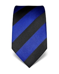 dunkelblaue horizontal gestreifte Krawatte von Vincenzo Boretti