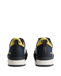 dunkelblaue horizontal gestreifte niedrige Sneakers von DSQUARED2
