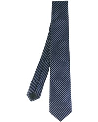dunkelblaue horizontal gestreifte Seidekrawatte von Armani Collezioni