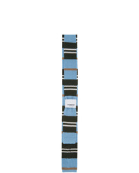 dunkelblaue horizontal gestreifte Seidekrawatte von Burberry