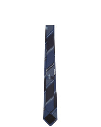 dunkelblaue horizontal gestreifte Seidekrawatte von Burberry