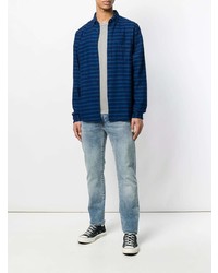 dunkelblaue horizontal gestreifte Shirtjacke von Levi's