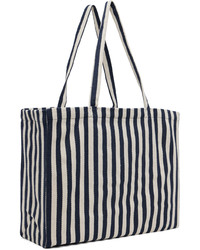 dunkelblaue horizontal gestreifte Shopper Tasche von A.P.C.