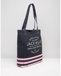 dunkelblaue horizontal gestreifte Shopper Tasche von Jack Wills
