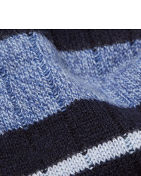 dunkelblaue horizontal gestreifte Socken von Pantherella