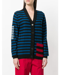 dunkelblaue horizontal gestreifte Strickjacke von Sonia Rykiel