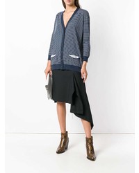 dunkelblaue horizontal gestreifte Strickjacke von Loewe