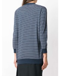 dunkelblaue horizontal gestreifte Strickjacke von Loewe