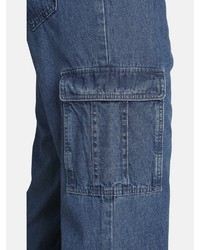 dunkelblaue Jeans Cargohose von Jan Vanderstorm