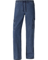 dunkelblaue Jeans Cargohose von Jan Vanderstorm