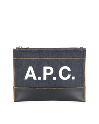 dunkelblaue Jeans Clutch Handtasche von A.P.C.