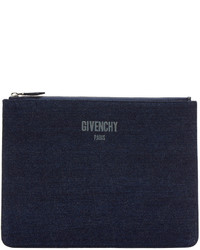 dunkelblaue Jeans Clutch Handtasche von Givenchy
