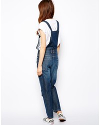 dunkelblaue Jeans Latzhose von Asos