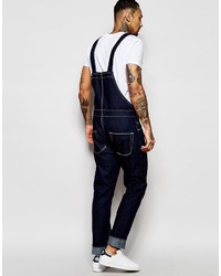 dunkelblaue Jeans Latzhose von Asos