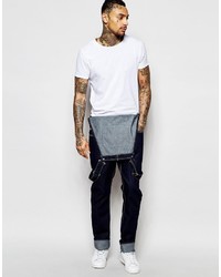 dunkelblaue Jeans Latzhose von Asos