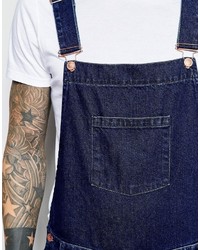 dunkelblaue Jeans Latzhose von Asos