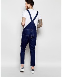 dunkelblaue Jeans Latzhose von Asos
