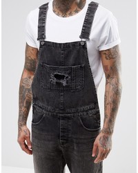 dunkelblaue Jeans Latzhose von Asos