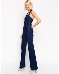 dunkelblaue Jeans Latzhose von Asos