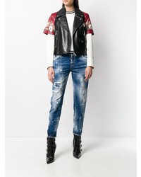 dunkelblaue Jeans mit Acid-Waschung von Dsquared2