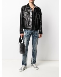 dunkelblaue Jeans mit Acid-Waschung von Philipp Plein