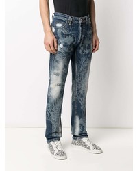 dunkelblaue Jeans mit Acid-Waschung von Philipp Plein