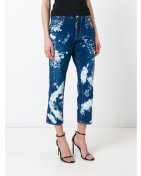 dunkelblaue Jeans mit Acid-Waschung von Dsquared2