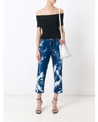 dunkelblaue Jeans mit Acid-Waschung von Dsquared2