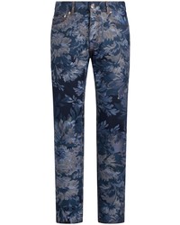 dunkelblaue Jeans mit Blumenmuster von Etro