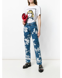 dunkelblaue Jeans mit Blumenmuster von Vivienne Westwood Anglomania