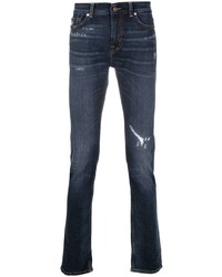 dunkelblaue Jeans mit Destroyed-Effekten von 7 For All Mankind