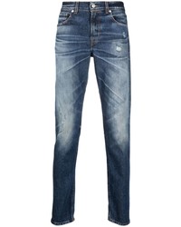 dunkelblaue Jeans mit Destroyed-Effekten von 7 For All Mankind
