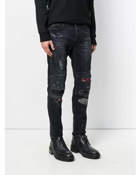 dunkelblaue Jeans mit Destroyed-Effekten von Marcelo Burlon County of Milan