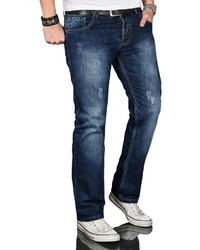 dunkelblaue Jeans mit Destroyed-Effekten von Alessandro Salvarini