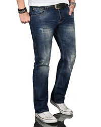 dunkelblaue Jeans mit Destroyed-Effekten von Alessandro Salvarini