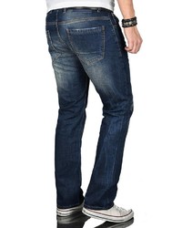 dunkelblaue Jeans mit Destroyed-Effekten von Alessandro Salvarini