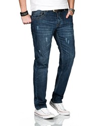 dunkelblaue Jeans mit Destroyed-Effekten von Alessandro Salvarini