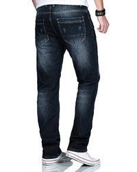 dunkelblaue Jeans mit Destroyed-Effekten von Alessandro Salvarini