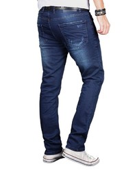 dunkelblaue Jeans mit Destroyed-Effekten von Alessandro Salvarini