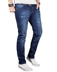 dunkelblaue Jeans mit Destroyed-Effekten von Alessandro Salvarini