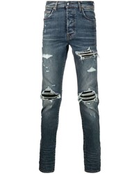 dunkelblaue Jeans mit Destroyed-Effekten von Amiri