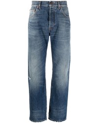 dunkelblaue Jeans mit Destroyed-Effekten von Balenciaga