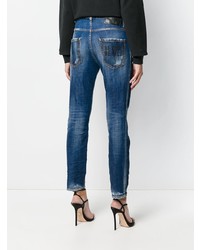 dunkelblaue Jeans mit Destroyed-Effekten von Dsquared2